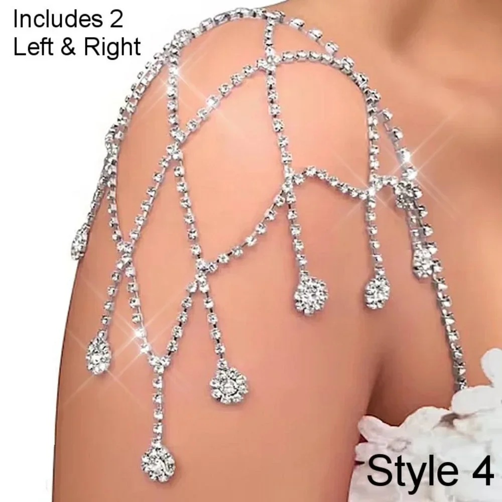 NEW Sparkling Bling Swarovski Crystal Rhinestone Shoulder Necklace + FRE… - Picture 6 of 7